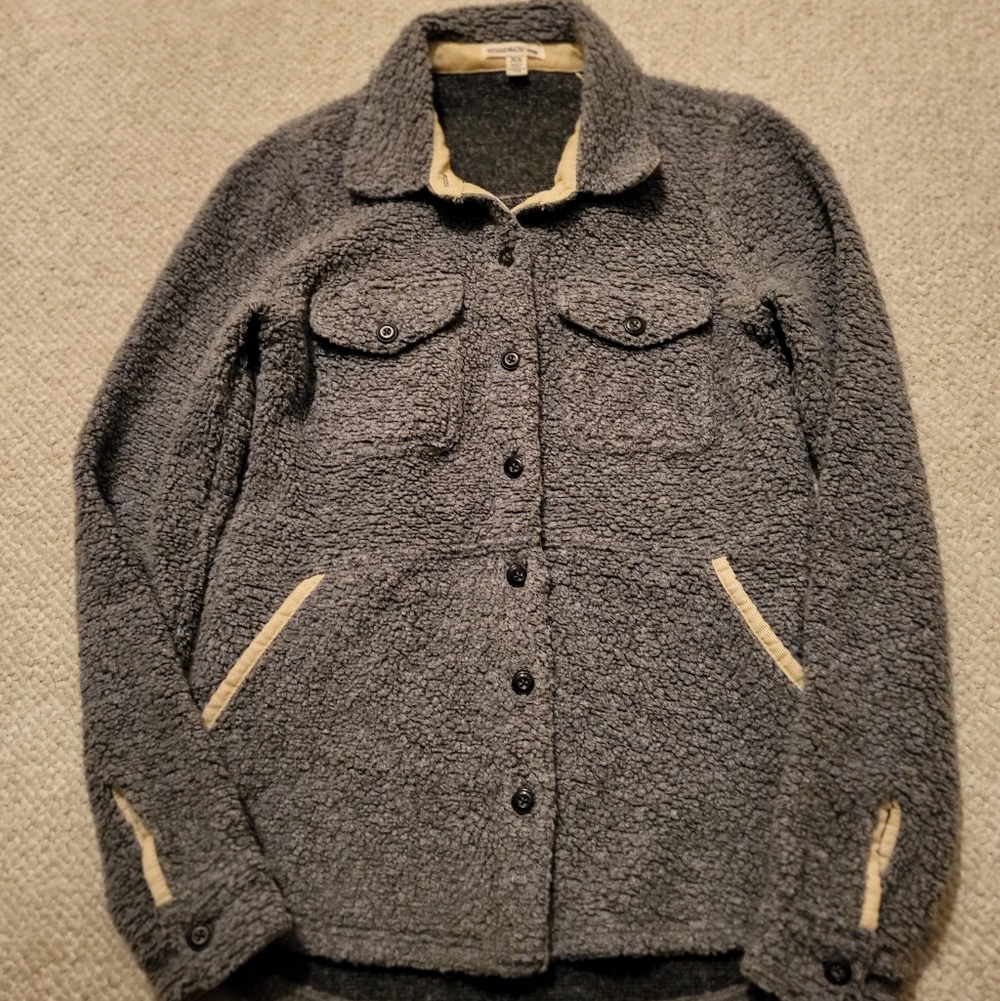 Toad&Co Gray Teddy Jacket with Cream Accents